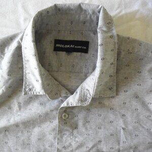 Molokai Surf Co Mens SZ XL Shirt Button Down Short Sleeve Hawaii Surfer